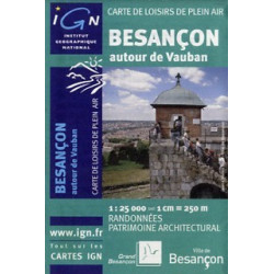 Achat Carte randonnées IGN - Besançon autour de Vauban