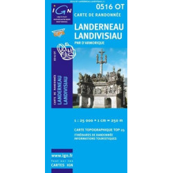 Achat Carte randonnées IGN - 0516 OT - Landerneau - Landivisiau