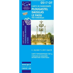 Achat Carte randonnées IGN - 0517 OT - Plougastel - Daoulas - Le Faou