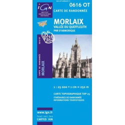 Achat Carte randonnées IGN - 0616 OT - Morlaix - Vallée du Queffleuth