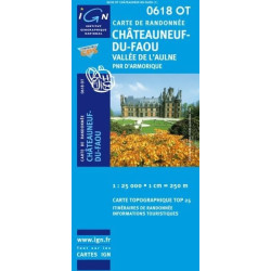 Achat Carte randonnées IGN - 0618 OT - Châteauneuf du Faou - Vallée de l'Aulne - PNR d'Armorique