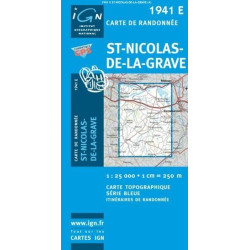 Achat Carte randonnées IGN - 1941 E - St Nicolas de la Grave
