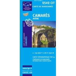 Achat Carte randonnées IGN - 2542 OT - Camarès Avène