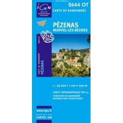 Achat Carte randonnées IGN - 2644 OT - Pézenas, Murviel Lès Béziers