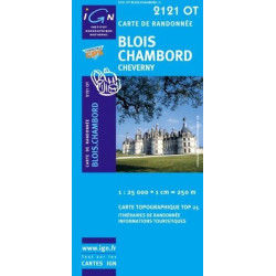 Achat Carte randonnées IGN - 2121 OT - Blois, Chambord, Cheverny