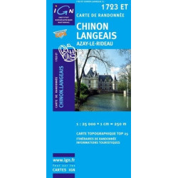 Achat Carte randonnées IGN - 1723 ET - Chinon, Langeais, Azay Le Rideau