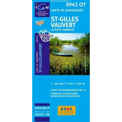 Achat Carte randonnées IGN - 2943 OT - St Gilles, Vauvert