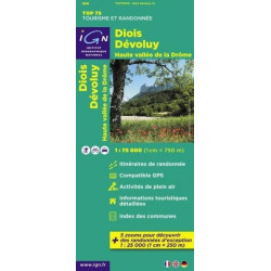 Achat Carte randonnées IGN - Diois, Dévoluy - TOP 75