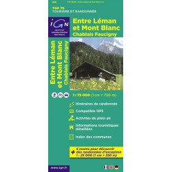 Achat Carte randonnées IGN - Entre Léman et Mont Blanc, Chablais Faucigny - TOP 75