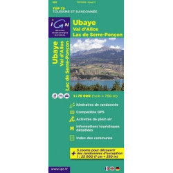 Achat Carte randonnées IGN - Ubaye, val d'Allos - TOP 75