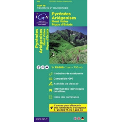 Achat Carte randonnées IGN - Pyrénées ariègeoises - TOP 75