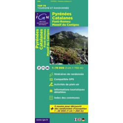 Achat Carte randonnées IGN - Pyrénées catalanes - TOP 75