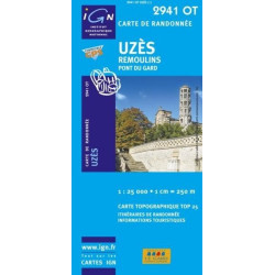 Achat Carte randonnées IGN - 2941 OT - Uzès, Remoulins