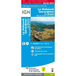 Achat Carte randonnées IGN - 3618 OTR - Le Honeck, Gérardmer