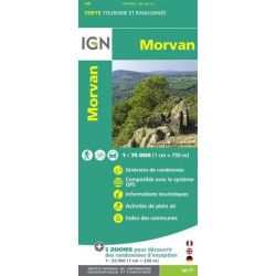 Achat Carte randonnées IGN - Morvan - TOP 75