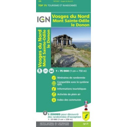 Achat Carte randonnées IGN - Vosges du Nord, Mont Saint Odile - TOP 75