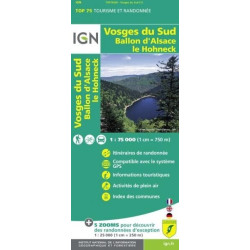 Achat Carte randonnées IGN - Vosges du Sud, Ballon d'Alsace - TOP 75