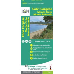 Achat Carte randonnées IGN - Calvi, Cargèse - TOP 75