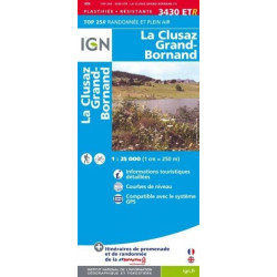 Achat Carte randonnées IGN - 3430 ETR - La Clusaz, Grand Bornand