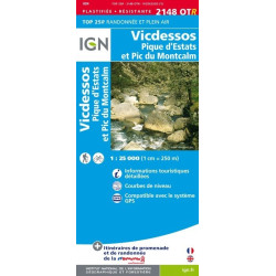 Achat Carte randonnées IGN - 2148 OTR - Vicdessos, Pics d'Estats