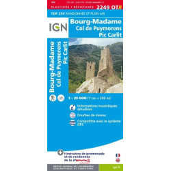 Achat Carte randonnées IGN - 2249 OTR - Bourg Madame, col de Puymorens
