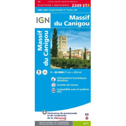 Achat Carte randonnées IGN - 2349 ETR - Massif du Canigou