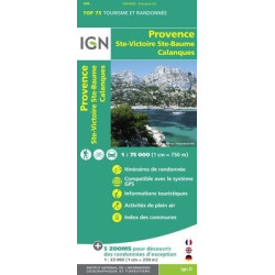 Achat carte randonnées - Provence, Sainte Victoire, Calanques - TOP75 IGN