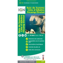 Achat carte randonnées - Baie de Somme, Côte d'Albâtre - TOP75 IGN