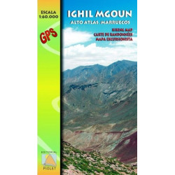 Achat Carte trekking - Ighil Mgoun, Alto Atlas. Marruecos - Editorial Piolet