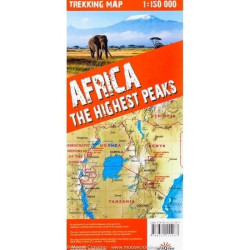 Achat Carte trekking - les plus hauts sommets d'Afrique(Kilimanjaro, Mont Kenya, Rwenzori) - Express Map