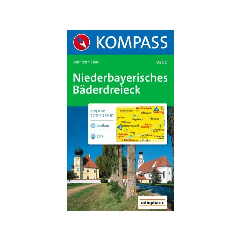 Achat Carte randonnées Niederbayer Bäderdreieck  Kompass 200