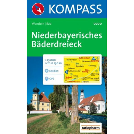 Achat Carte randonnées Niederbayer Bäderdreieck  Kompass 200