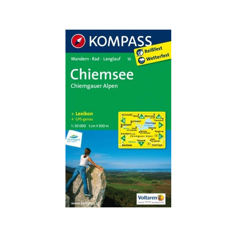 Carte randonnées Chiemsee-Simssee Kompass 10