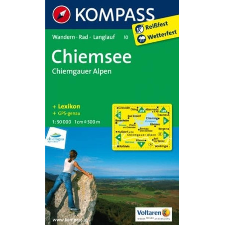 Carte randonnées Chiemsee-Simssee Kompass 10