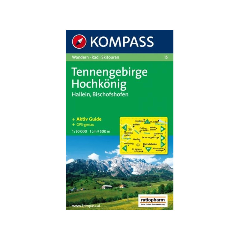 Achat Carte randonnées Tennengebirge-Hochkönig Kompass 15