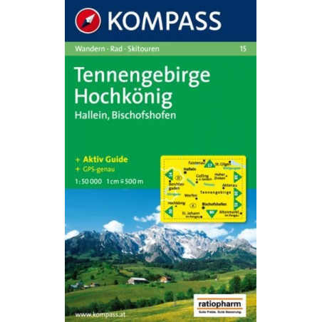 Achat Carte randonnées Tennengebirge-Hochkönig Kompass 15