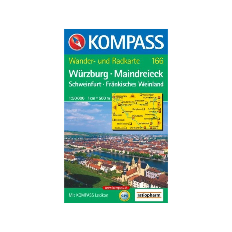 Achat Carte randonnées Würzburg-Maindreieck-Schweinfurt Kompass 166