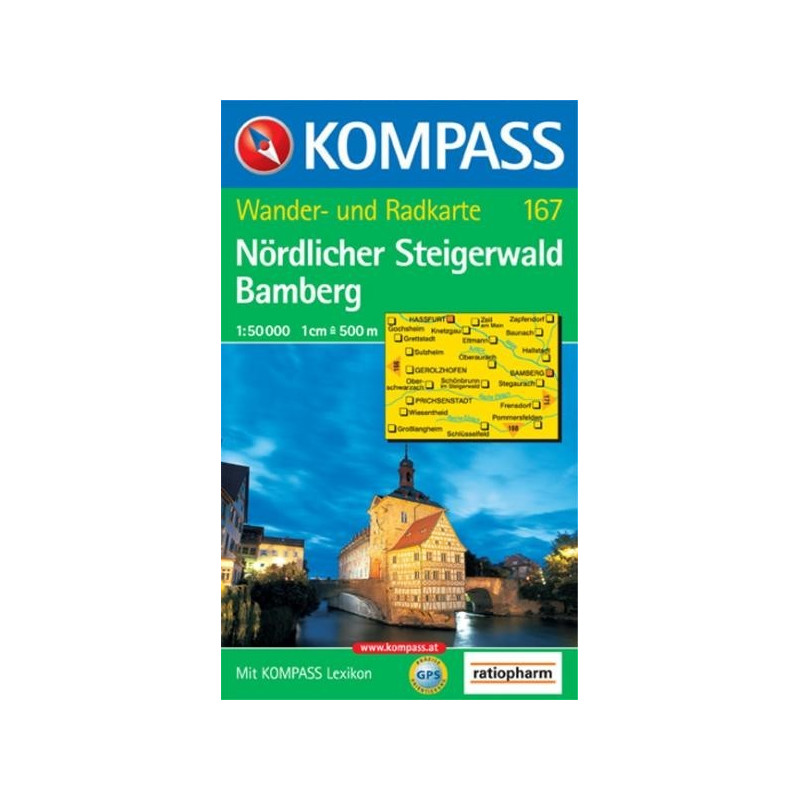 Achat Carte randonnées Nördlicher Steigerwald-Bamberg Kompass 167
