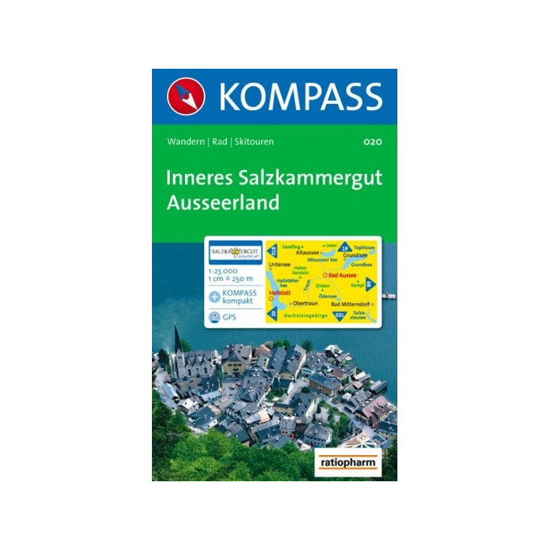 Achat Carte randonnées Inneres Salzkammergut, Ausseerland Kompass 020