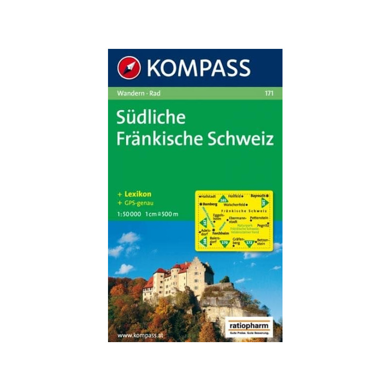 Achat Carte randonnées Fränkische Schweiz Kompass 171