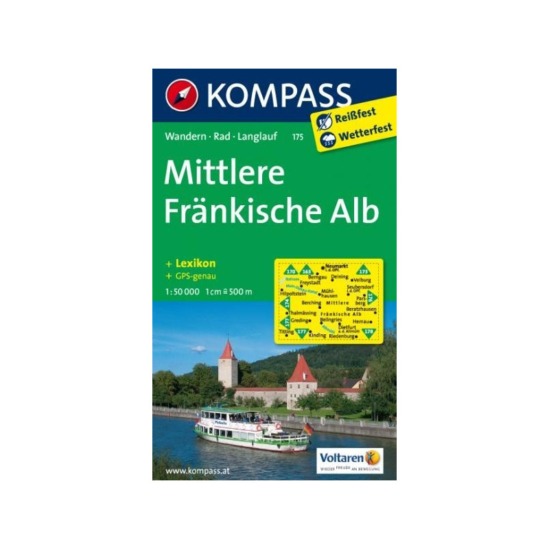 Achat Carte randonnées Mittlere Fränkische Alb Kompass 175
