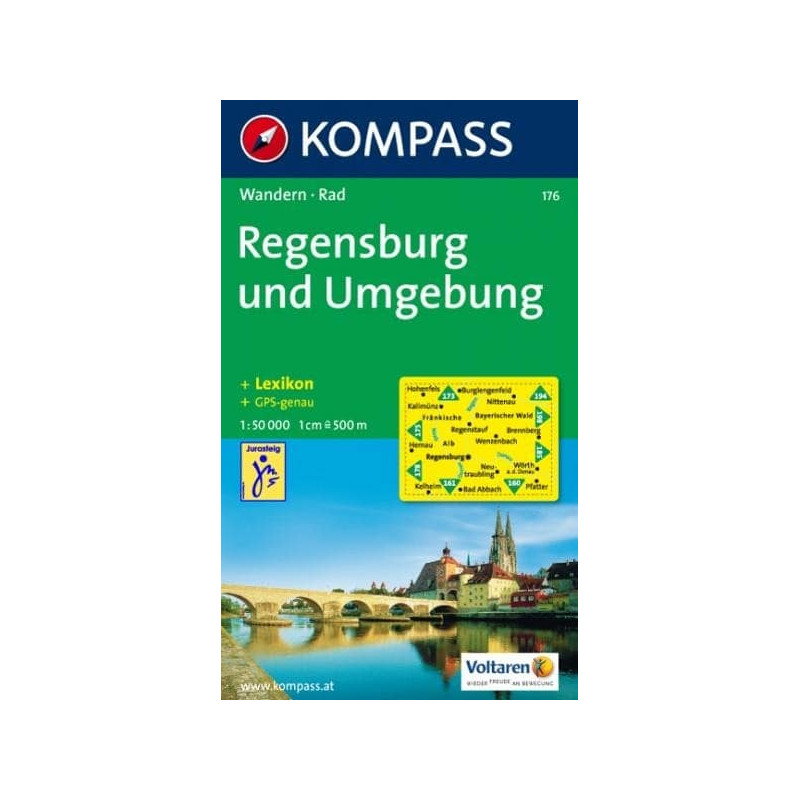 Achat Carte randonnées Regensburg und Umgebung Kompass 176