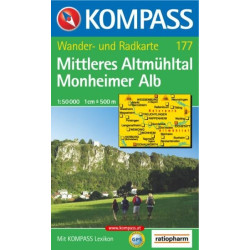 Achat Carte randonnées Mittleres Altmühltal Kompass 177
