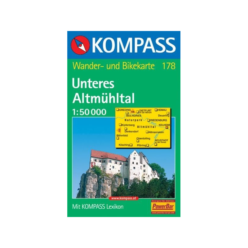 Achat Carte randonnées Unteres Altmühltal Kompass 178