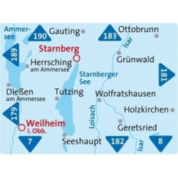Achat Carte randonnées Starnberger-Ammersee Kompass 180