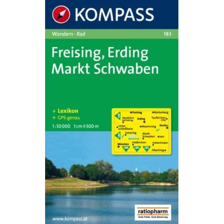 Achat Carte randonnées Freising-Erding-Markt Schwaben Kompass 183