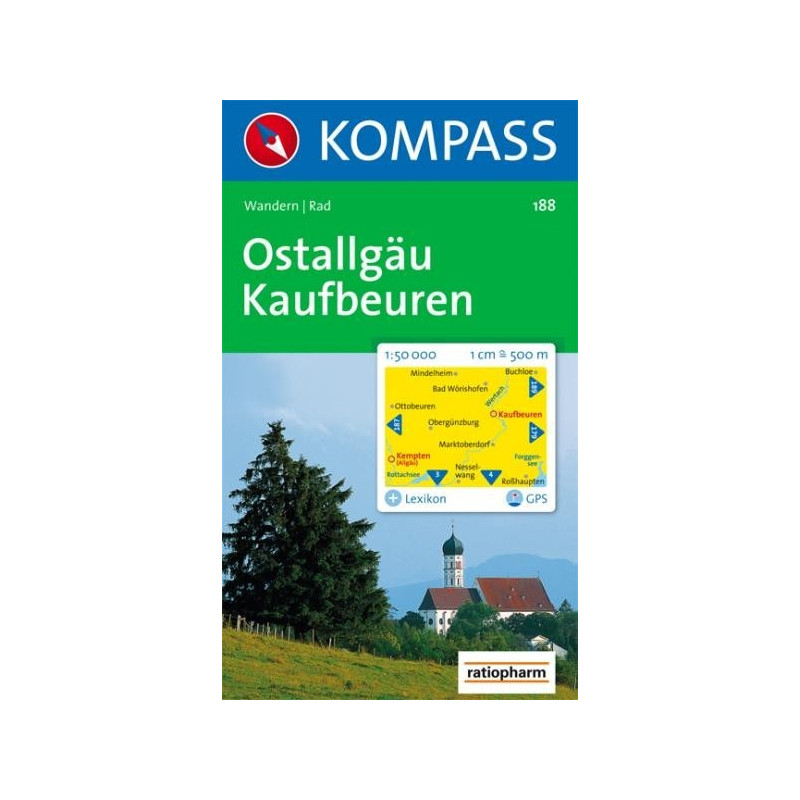 Achat Carte randonnées Kaufbeuren-Ostallgäu Kompass 188