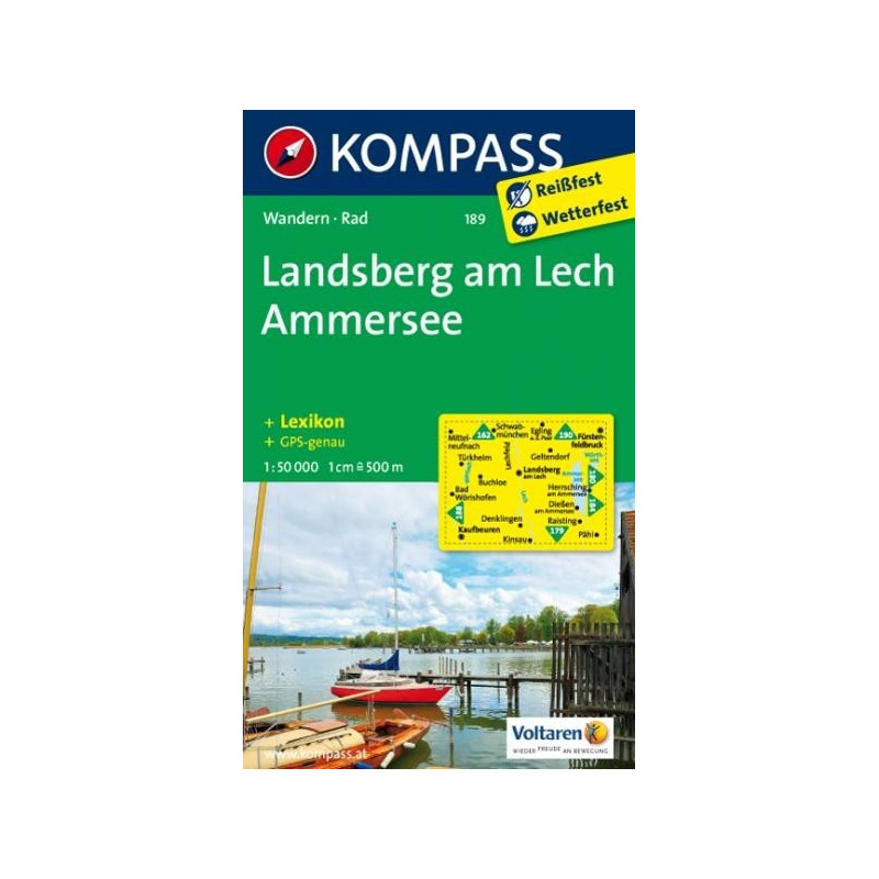 Achat Carte randonnées Landsberg-Lech-Ammersee Kompass 189