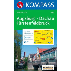 Achat Carte randonnées Augsburg-Dachau-Fürstenfeldbruck Kompass 190