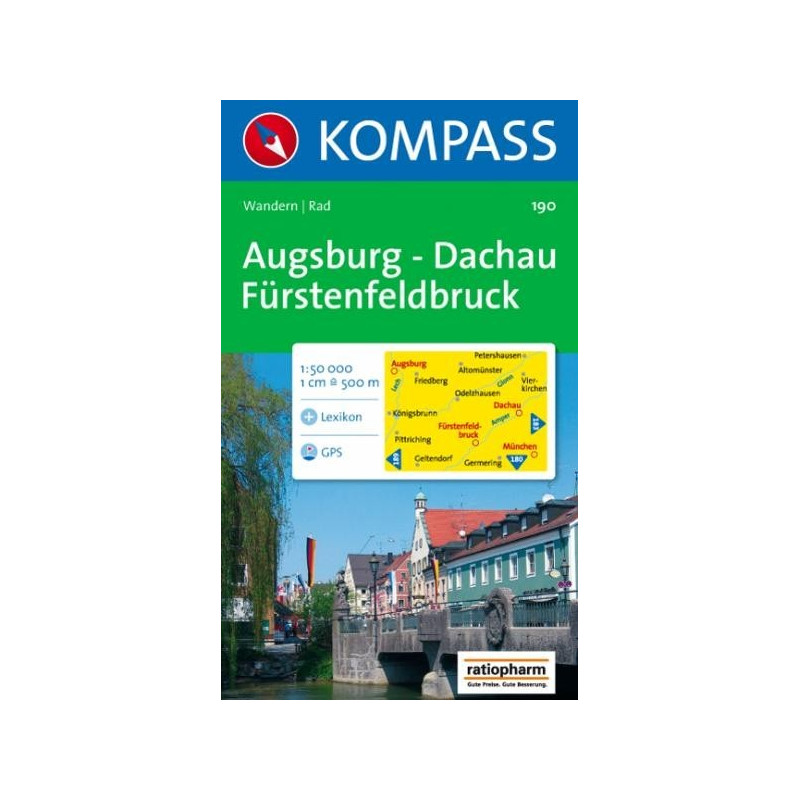 Achat Carte randonnées Augsburg-Dachau-Fürstenfeldbruck Kompass 190